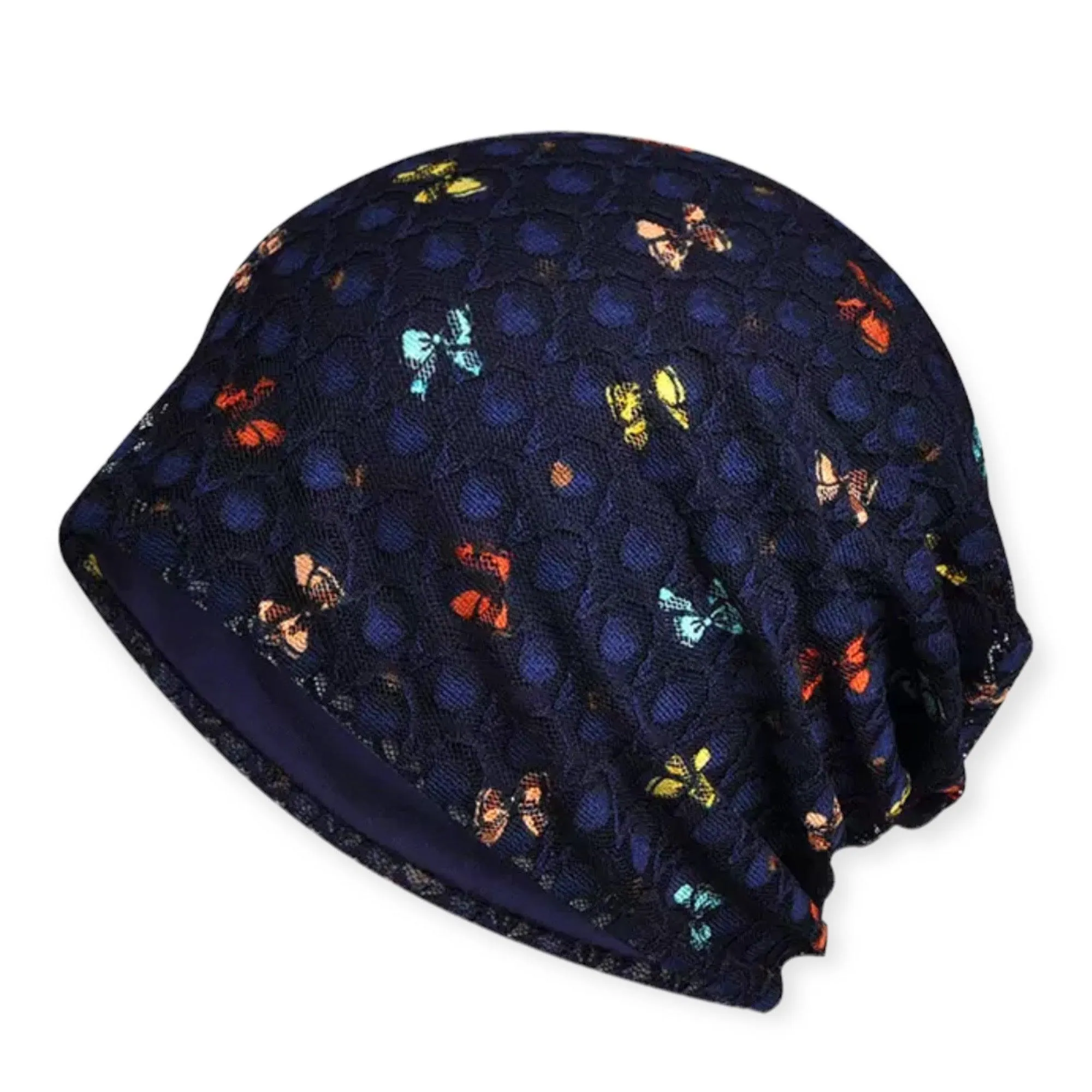 Colorful Bows Lace Turban Beanie Cap