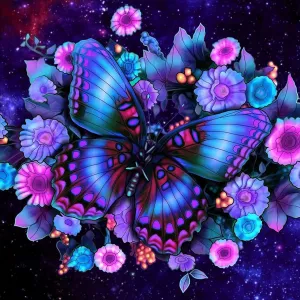 Colorful Butterfly Fantasy Art Print DIY Cottage Core Poster Card Home Decor Instant Download Printable Up To 36x36"