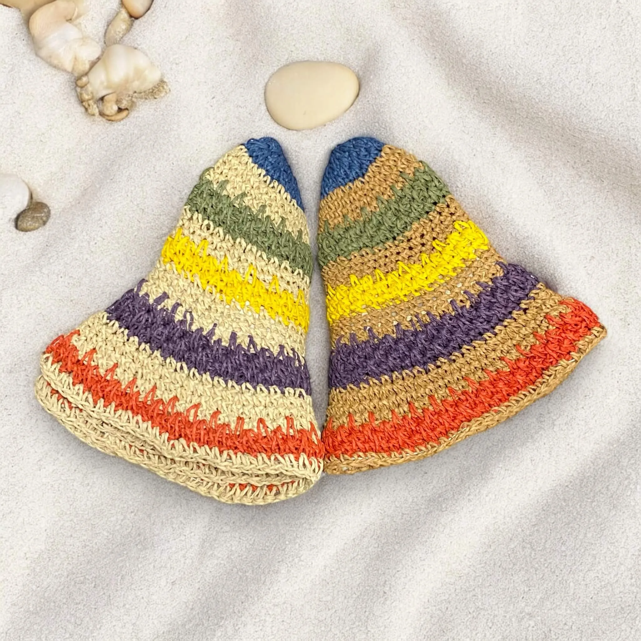 Colorful Multi Striped Summer Bucket Hat
