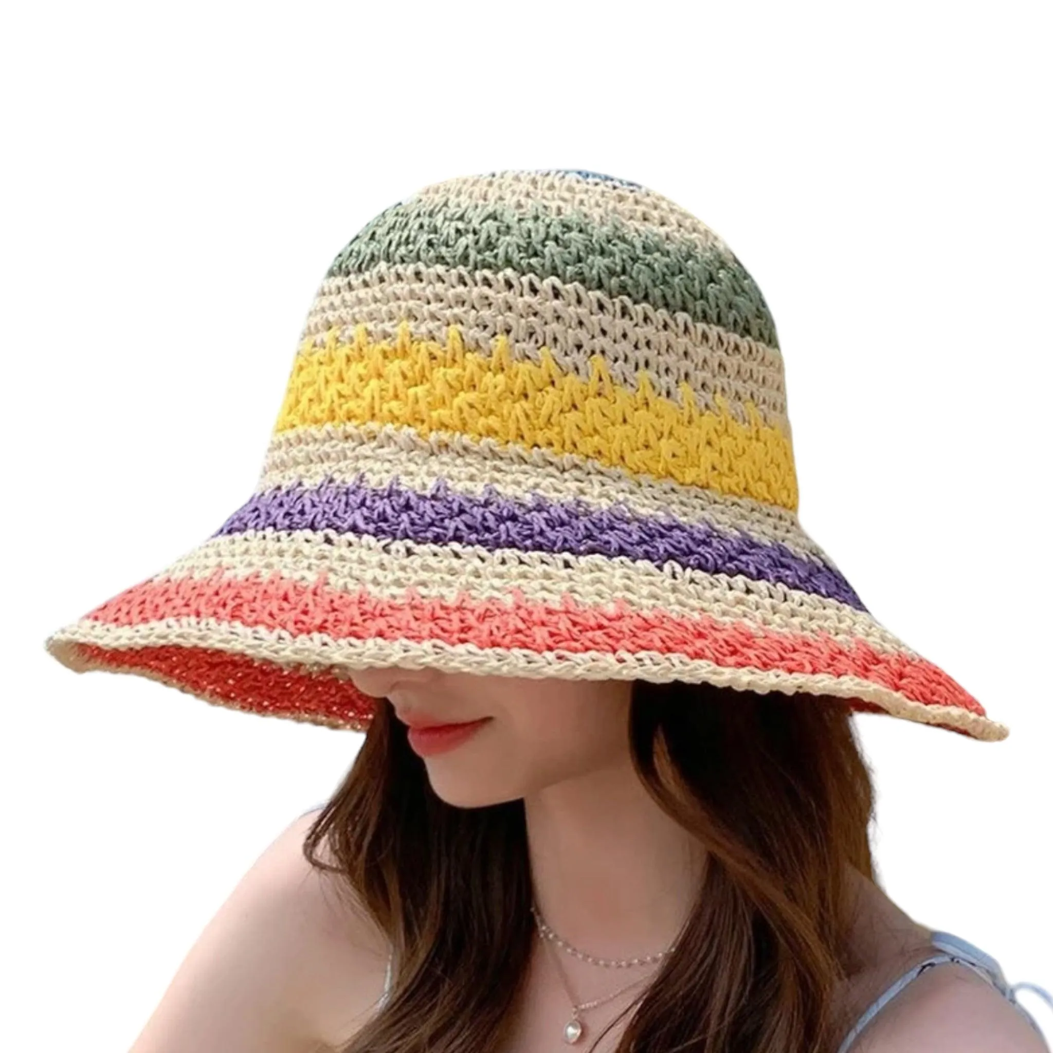 Colorful Multi Striped Summer Bucket Hat