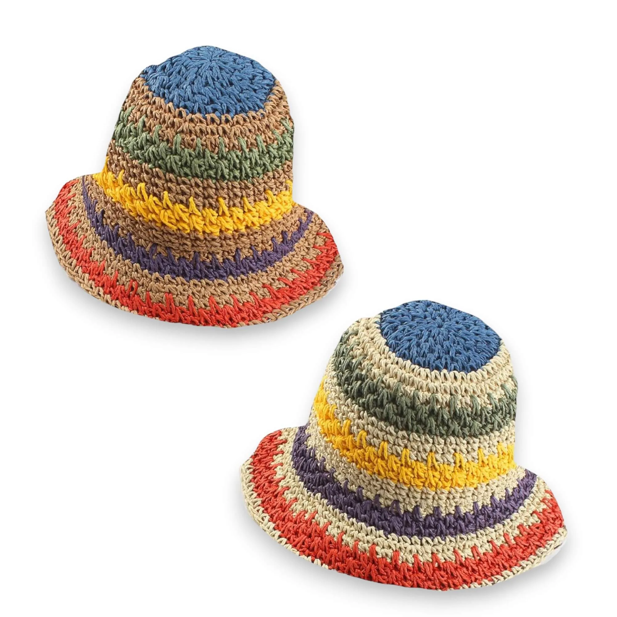 Colorful Multi Striped Summer Bucket Hat