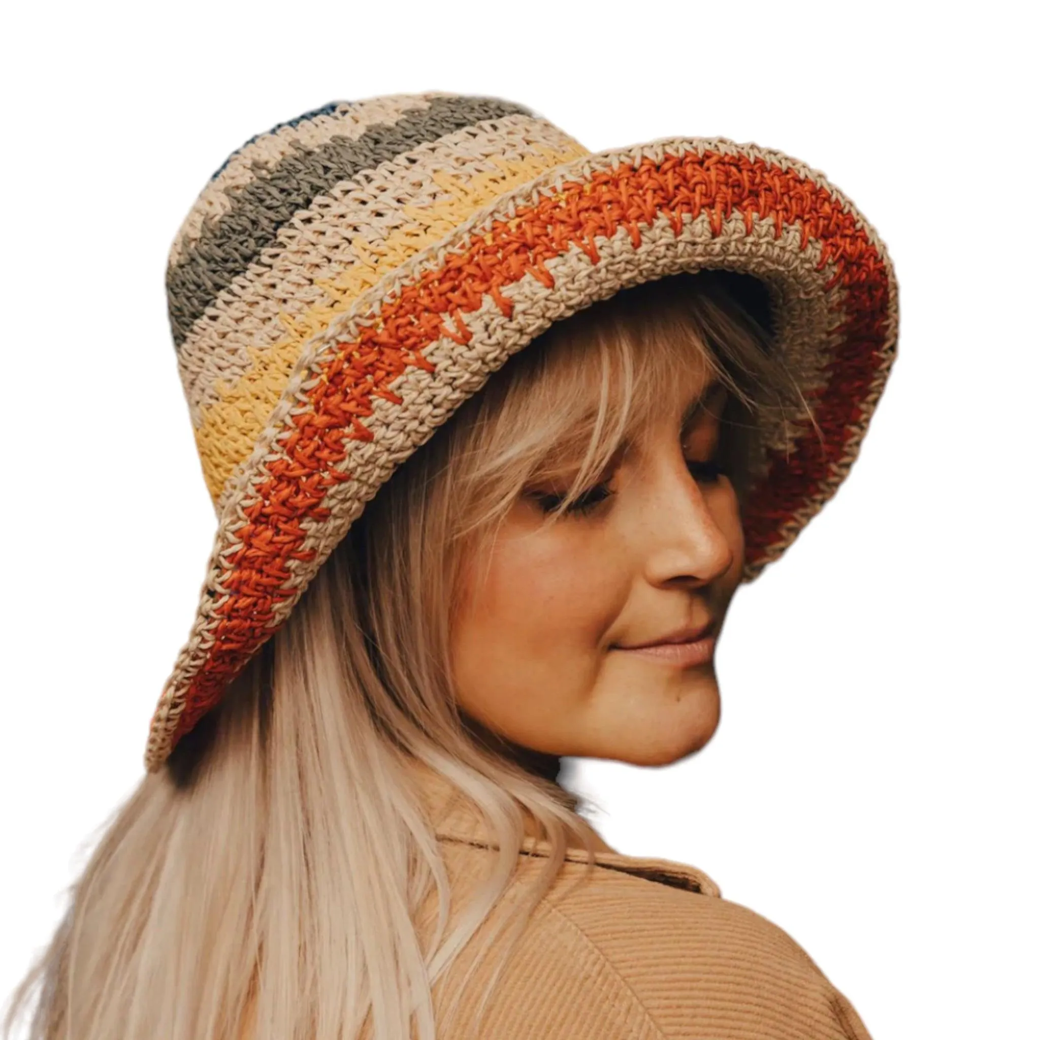 Colorful Multi Striped Summer Bucket Hat