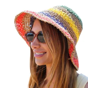 Colorful Multi Striped Summer Bucket Hat