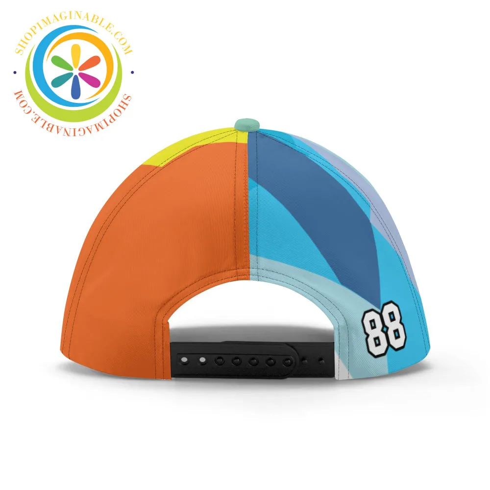 Colorful Red Abstract Baseball Hat
