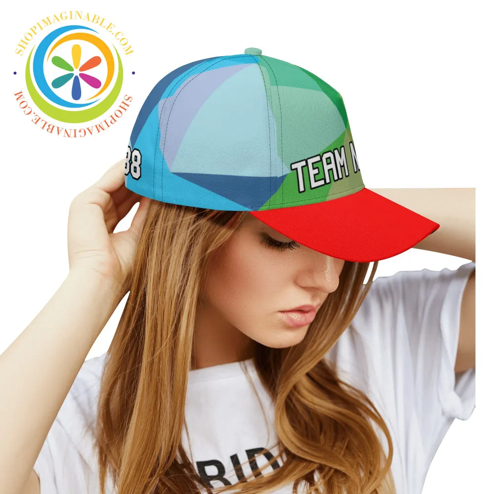 Colorful Red Abstract Baseball Hat