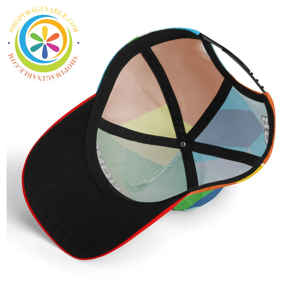 Colorful Red Abstract Baseball Hat