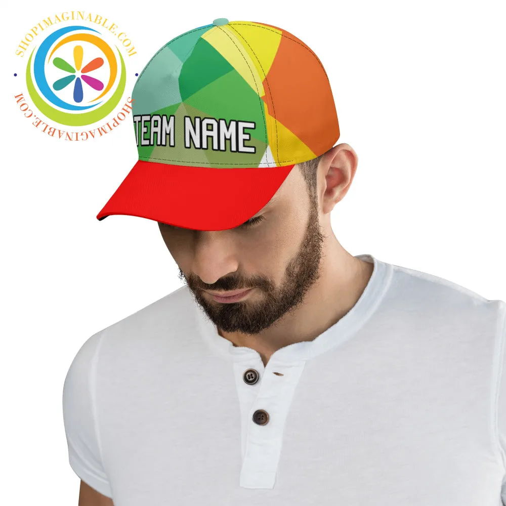 Colorful Red Abstract Baseball Hat