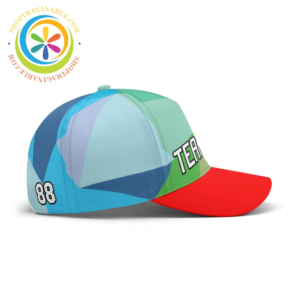 Colorful Red Abstract Baseball Hat