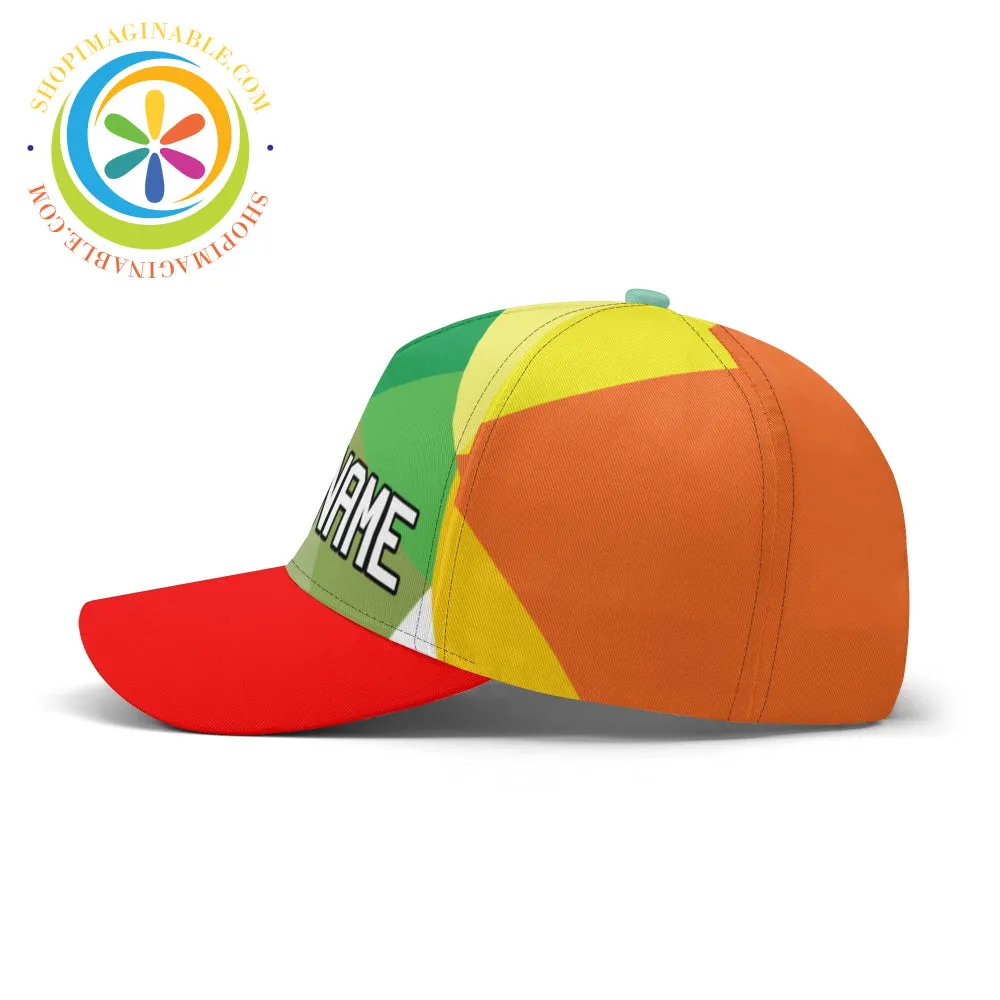 Colorful Red Abstract Baseball Hat