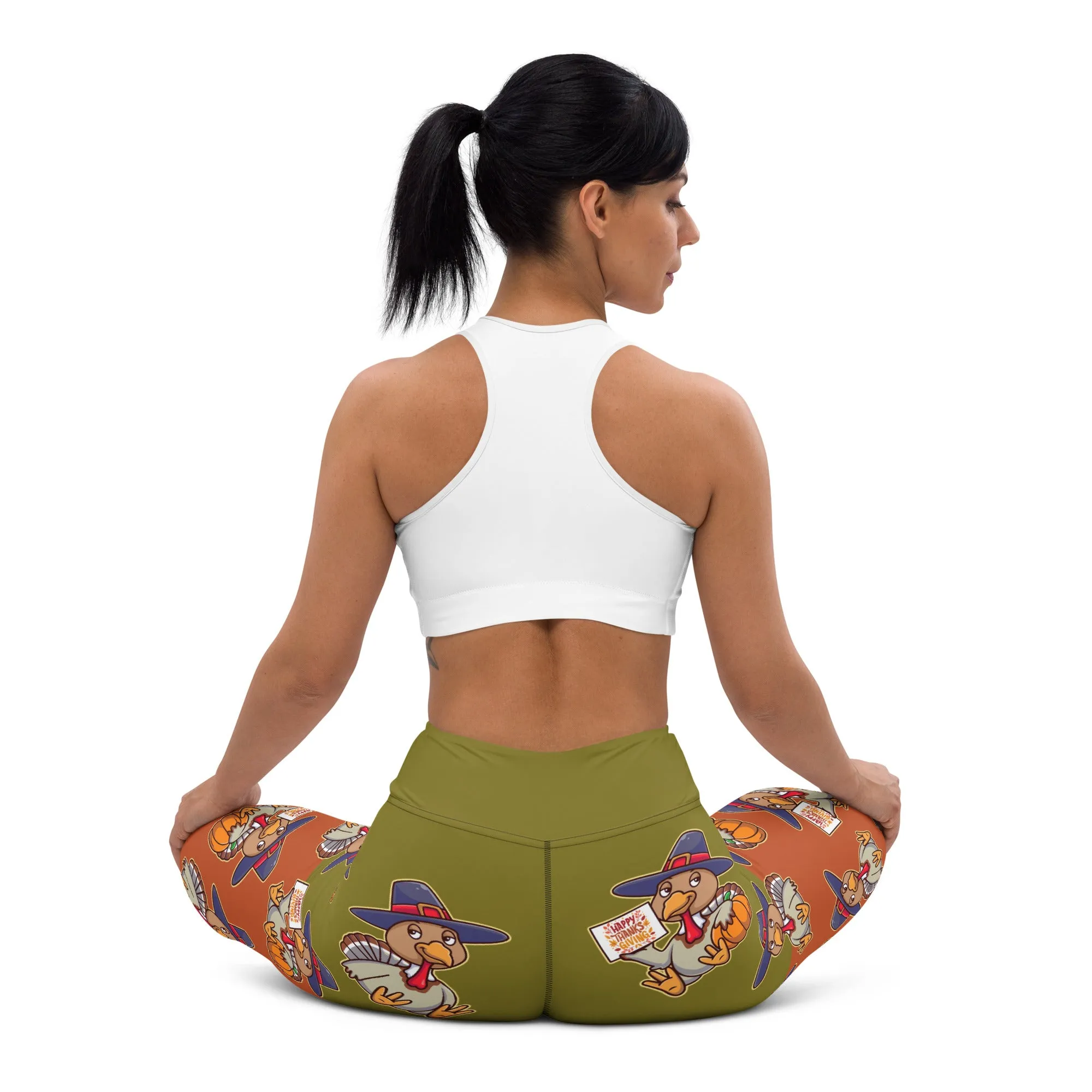 Colorful Turkey Print Yoga Leggings