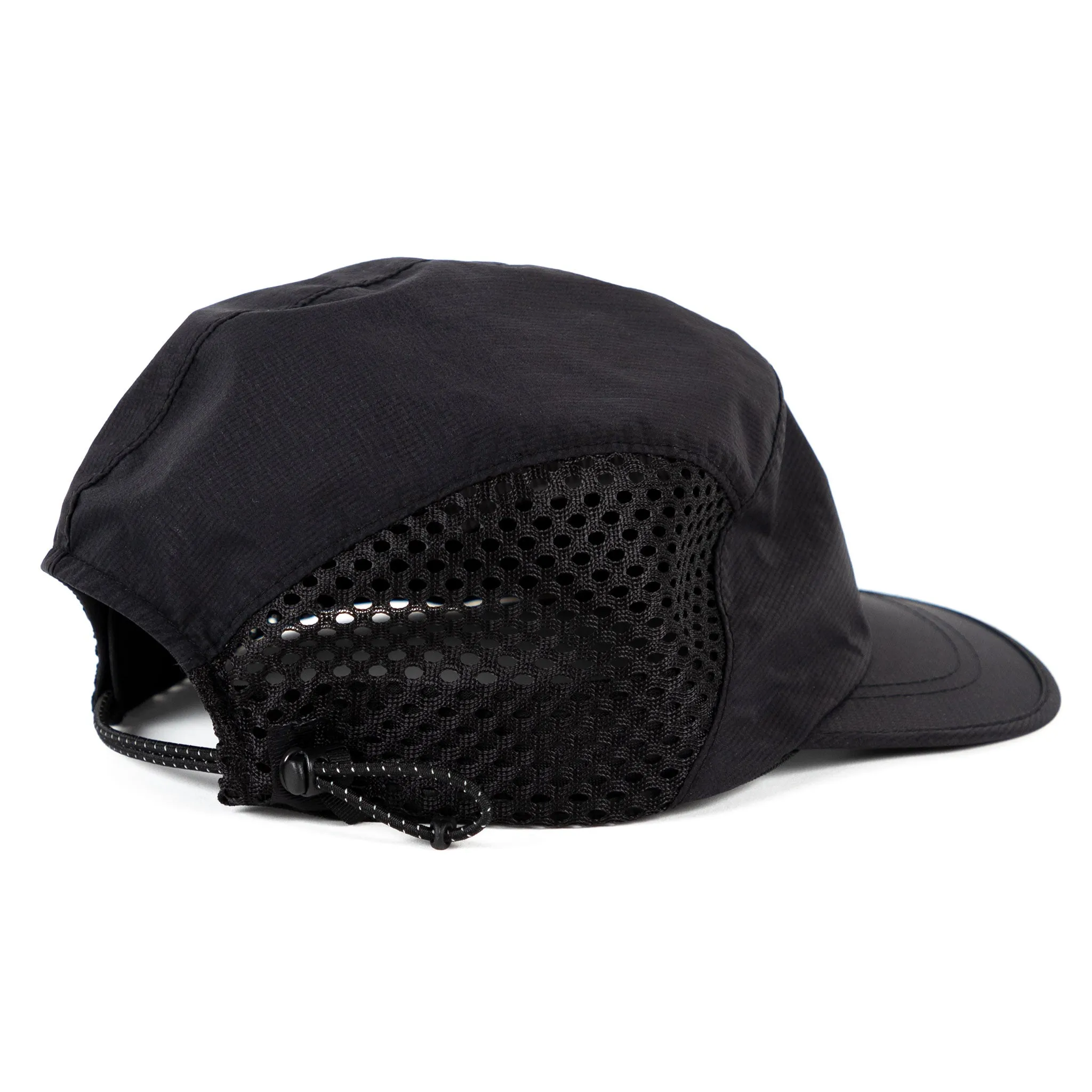 Compact Short Brim Mesh Cap - Black