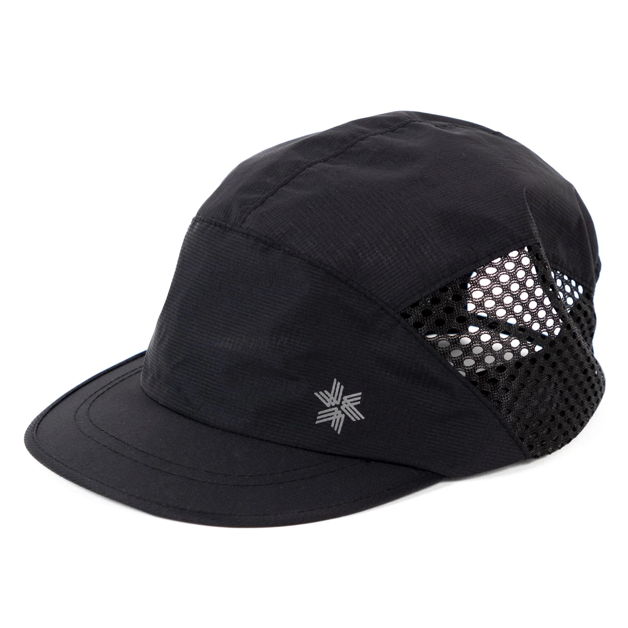 Compact Short Brim Mesh Cap - Black