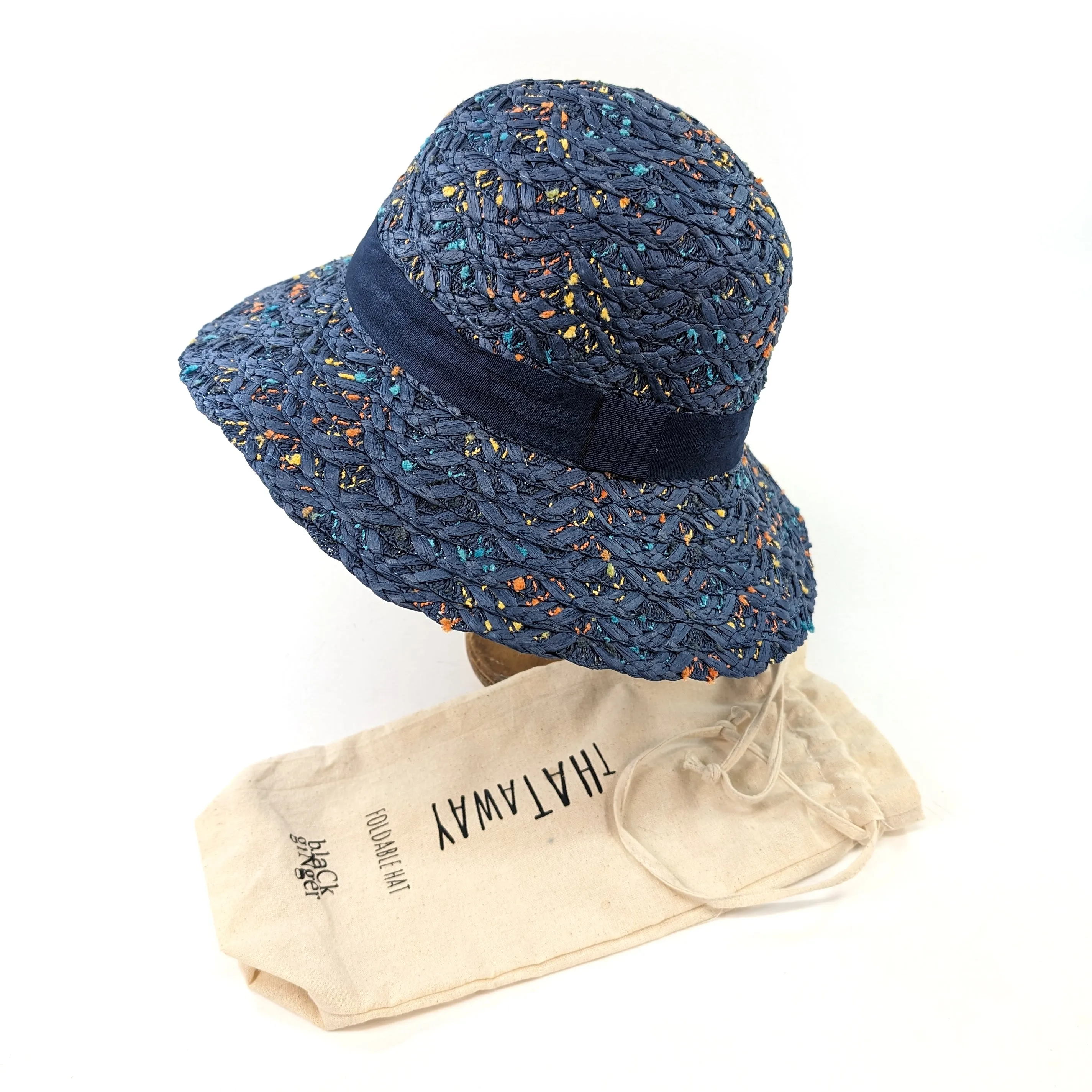 Confetti Cloche Foldable Hat - Dark Blue