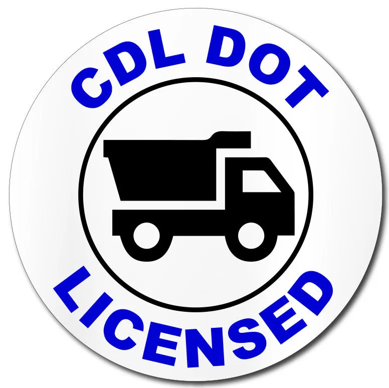 Construction Hard Hat Sticker | CDL DOT Licensed Driver