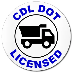 Construction Hard Hat Sticker | CDL DOT Licensed Driver