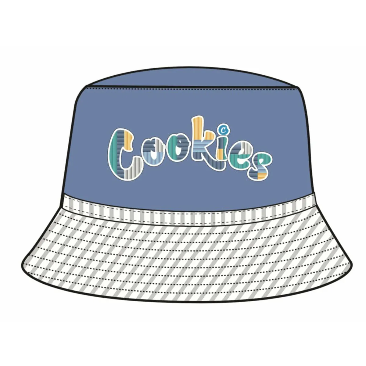 Cookies Montauk Canvas Slate Blue Bucket Hat (1558X6155)