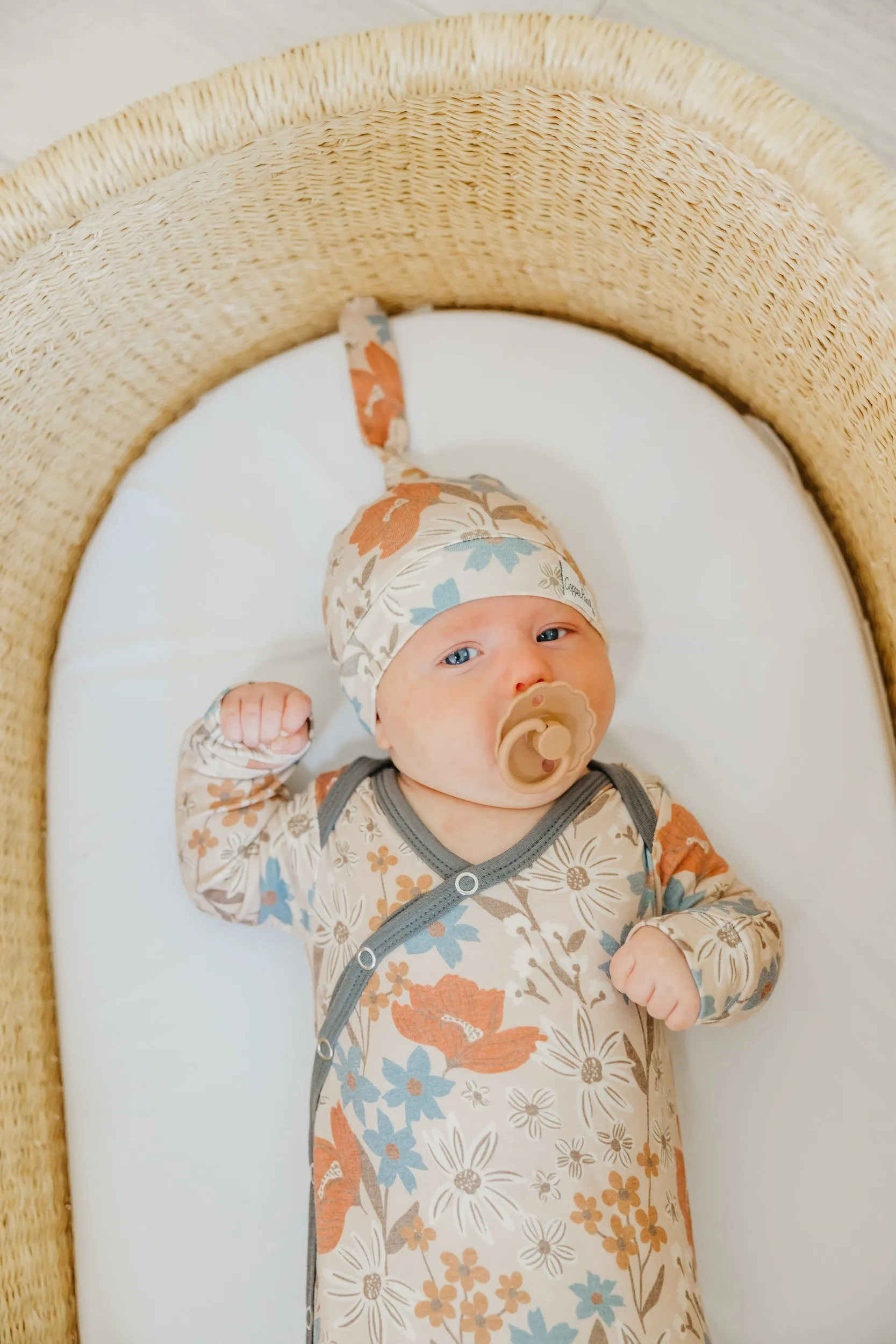 Copper Pearl Top Knot Hat / Eden