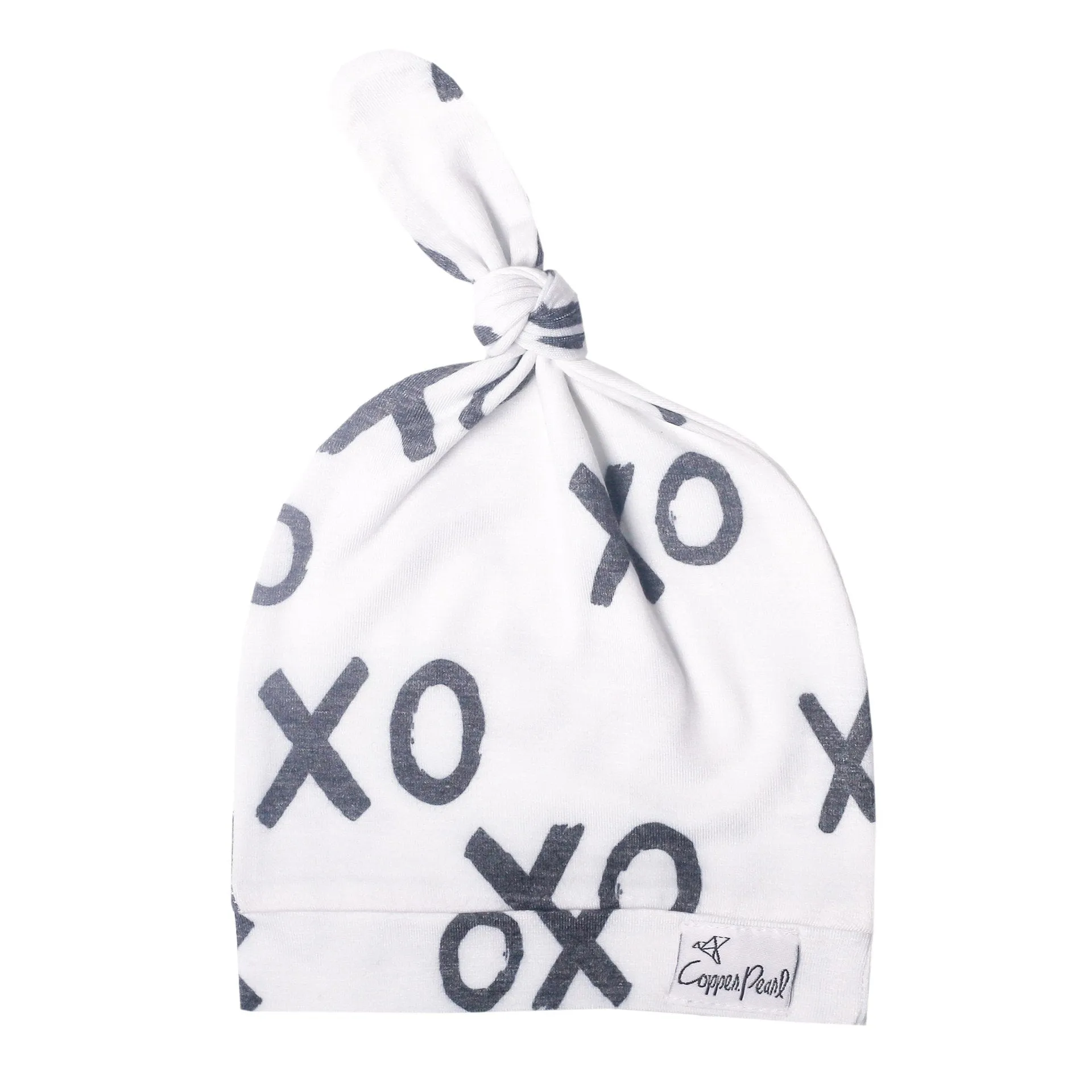 Copper Pearl XOXO Top Knot Hat