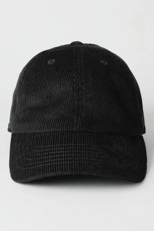 Corduroy Adjustable Cotton Baseball Cap Dad Hat