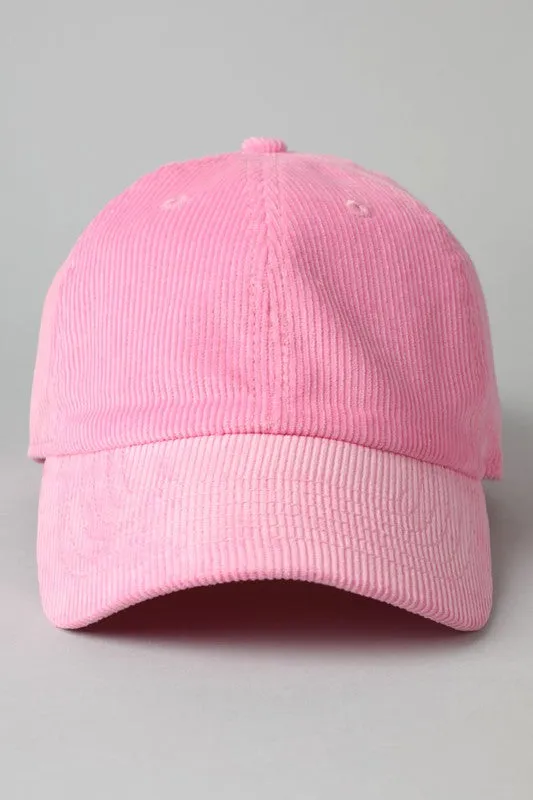 Corduroy Adjustable Cotton Baseball Cap Dad Hat