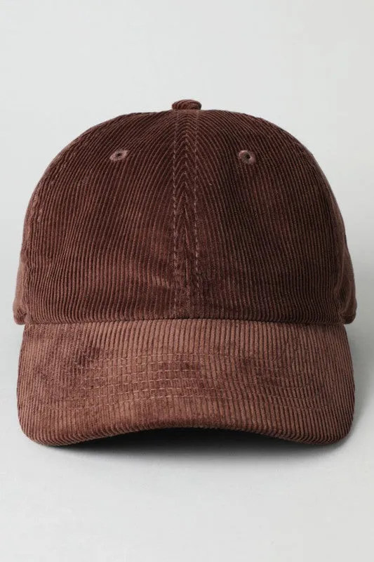 Corduroy Adjustable Cotton Baseball Cap Dad Hat