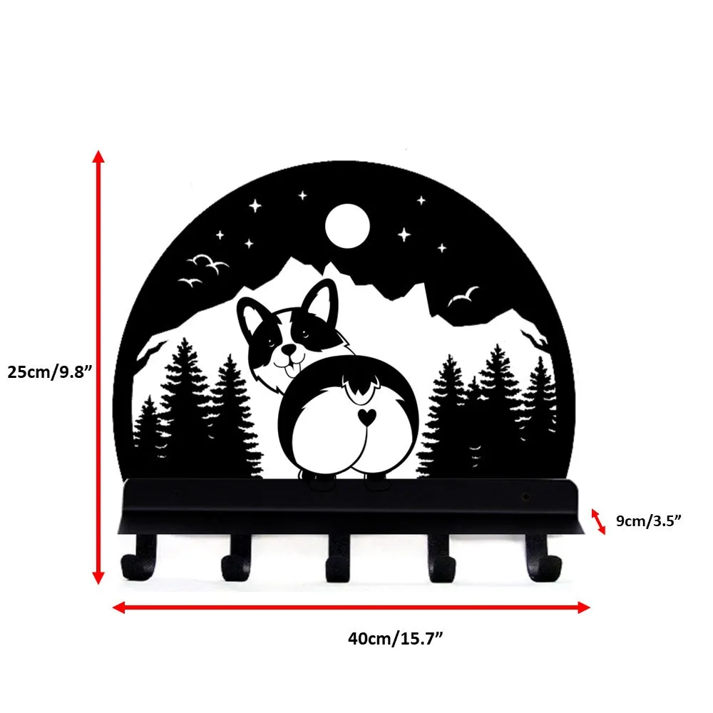 Corgi Heart Cute Butt Wall Hook with Shelf