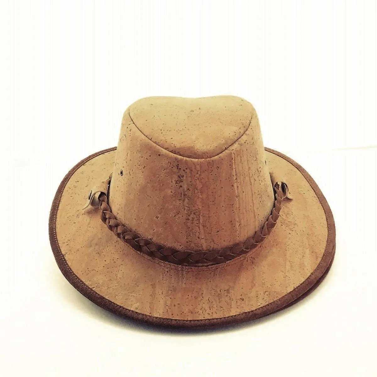 Cork Sun Hat and Vegan Leather Hat in Natural