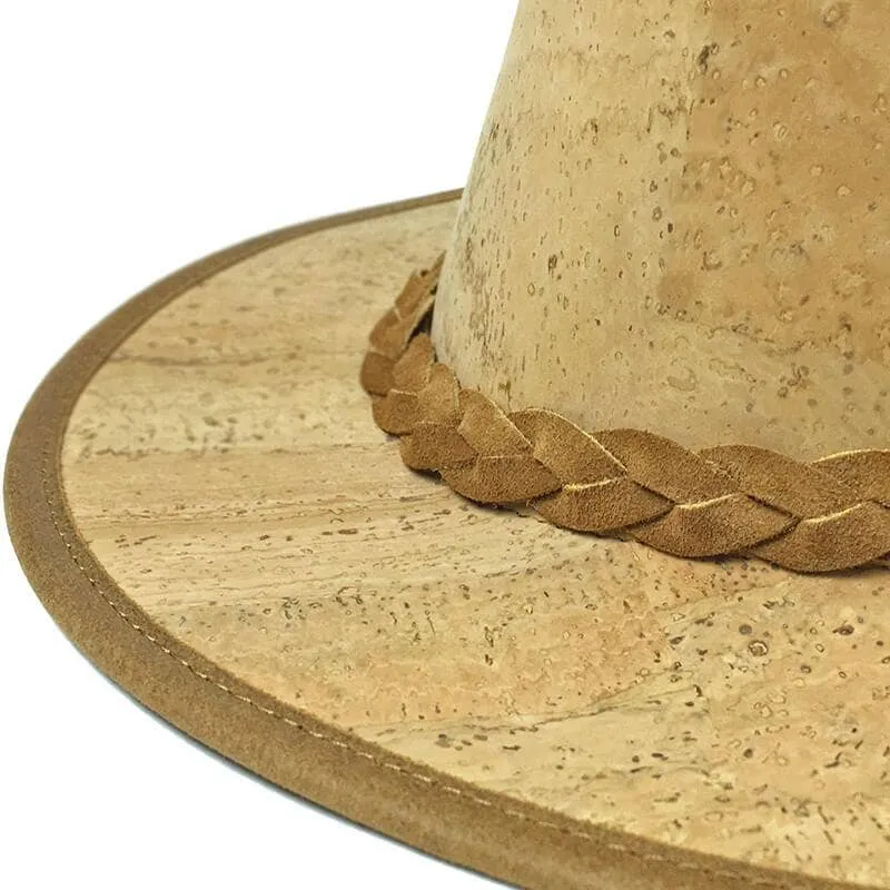 Cork Sun Hat and Vegan Leather Hat in Natural