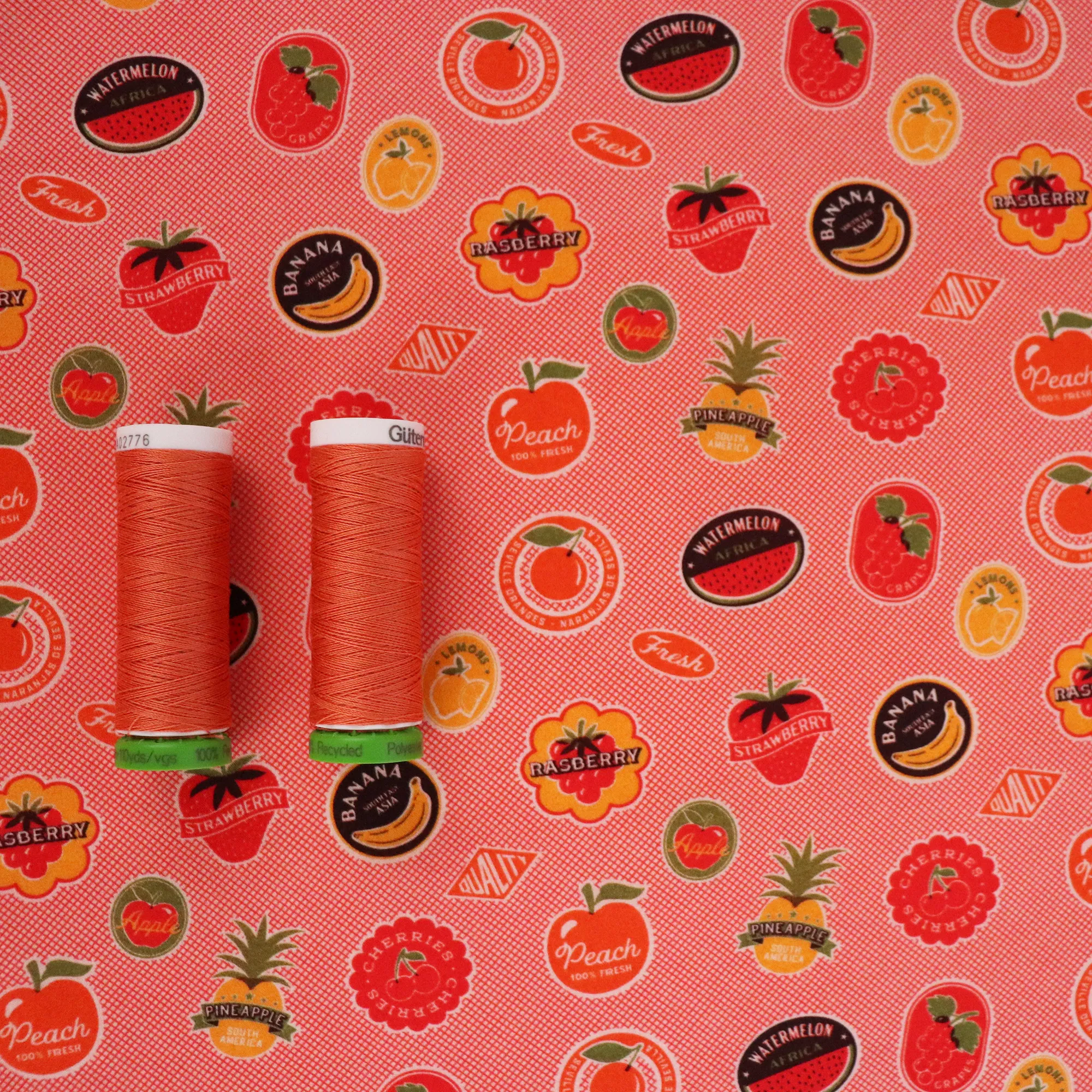 Cotton Lawn - Fruit Labels - The Edit x Betty Woodhouse