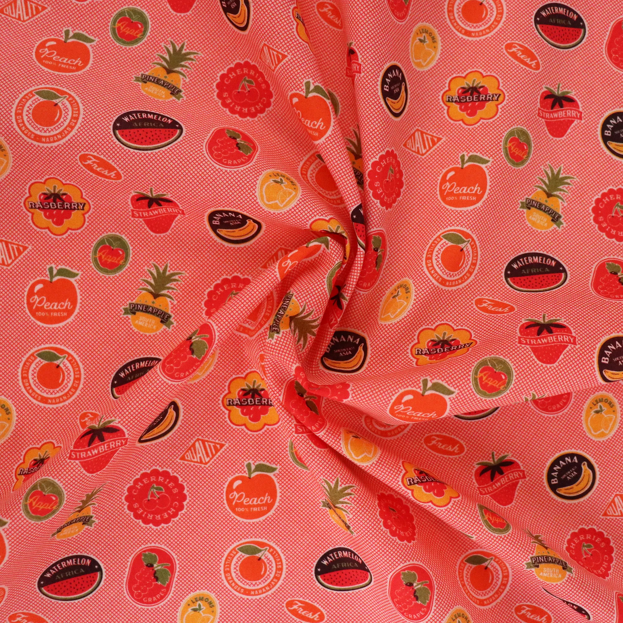 Cotton Lawn - Fruit Labels - The Edit x Betty Woodhouse