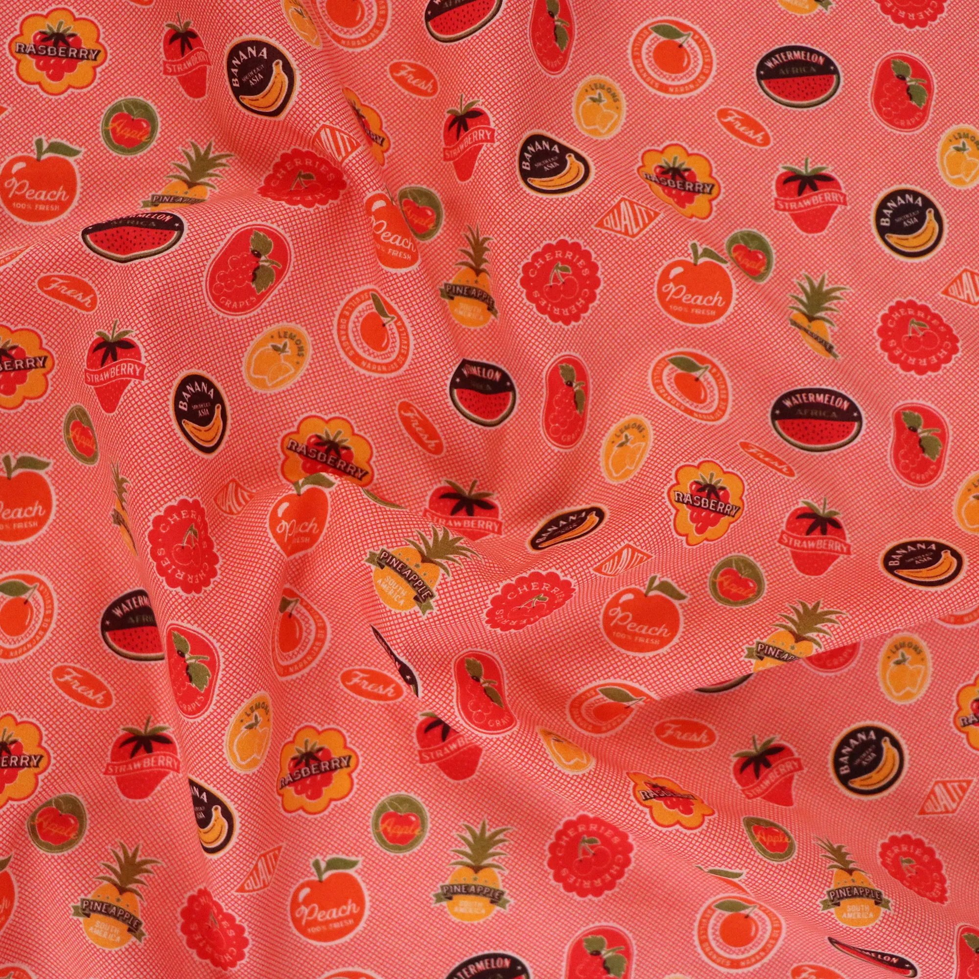 Cotton Lawn - Fruit Labels - The Edit x Betty Woodhouse
