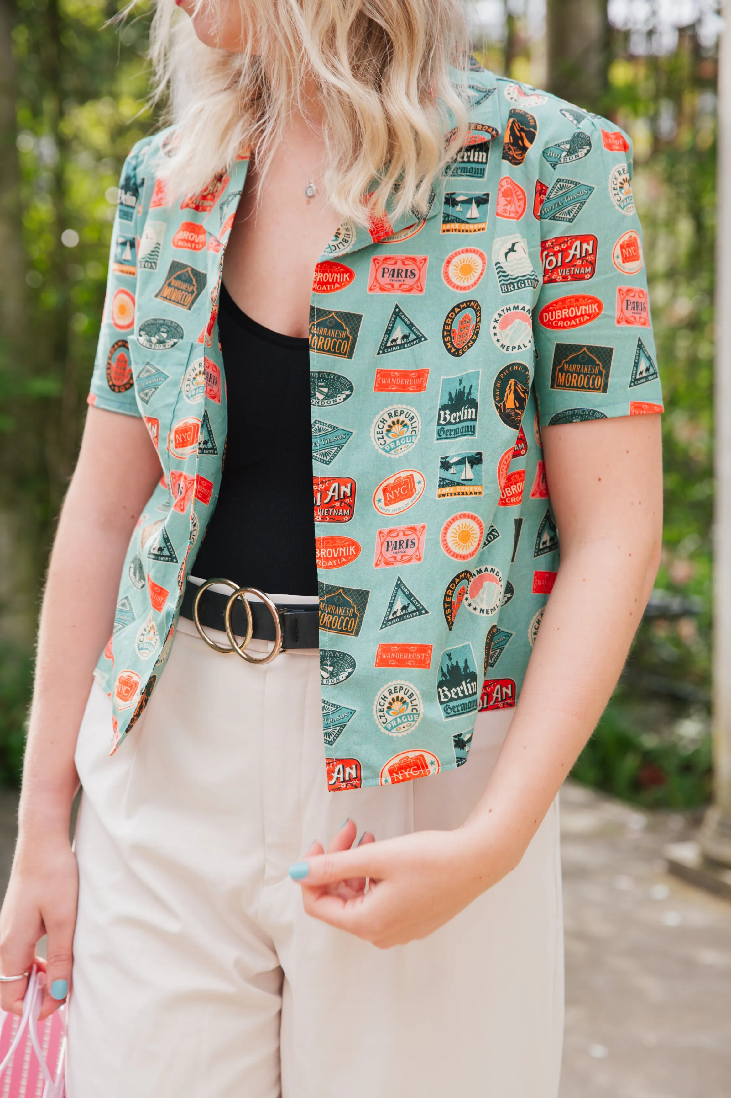 Cotton Lawn - Luggage Stamps - The Edit x Betty Woodhouse