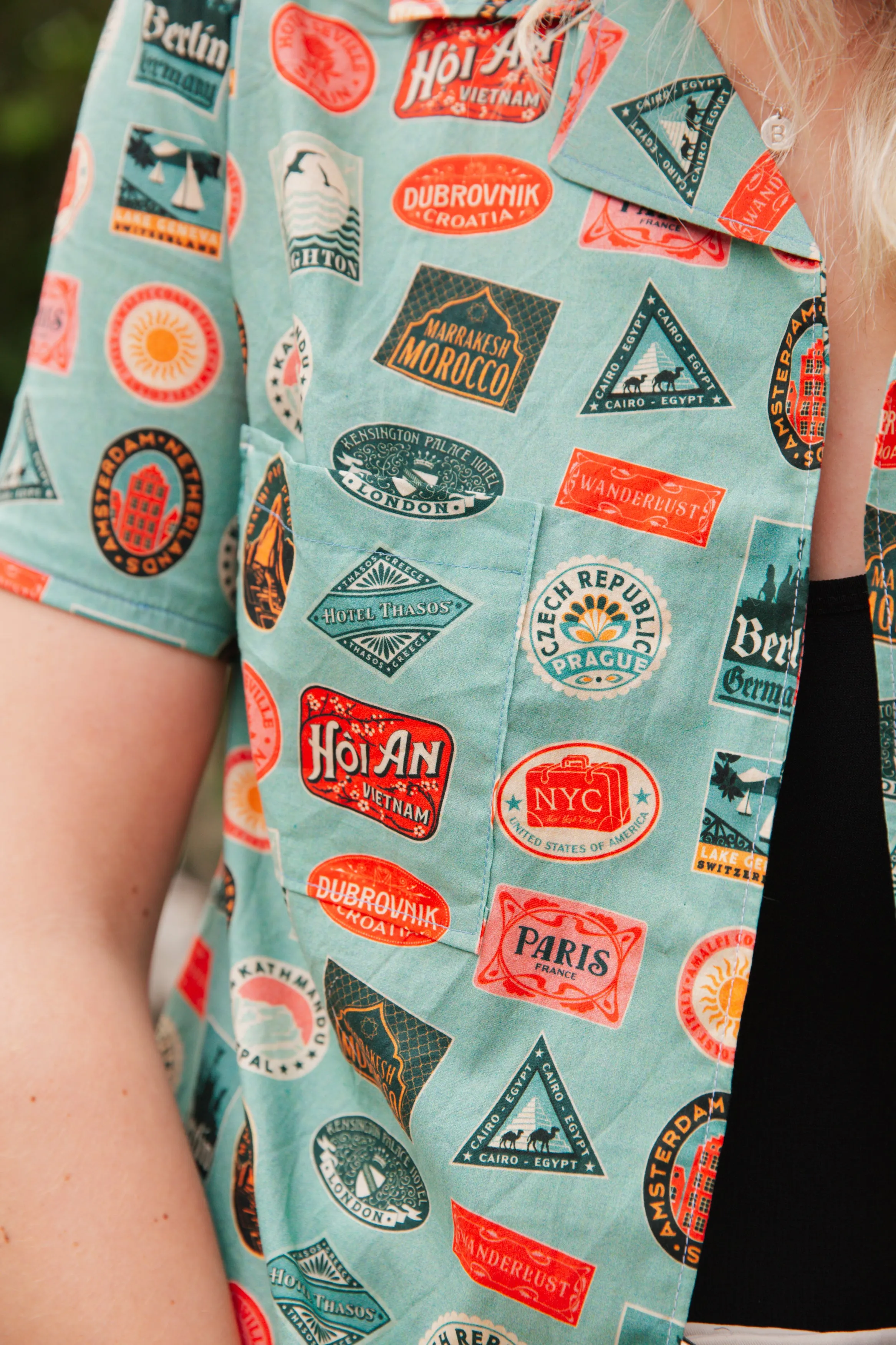 Cotton Lawn - Luggage Stamps - The Edit x Betty Woodhouse