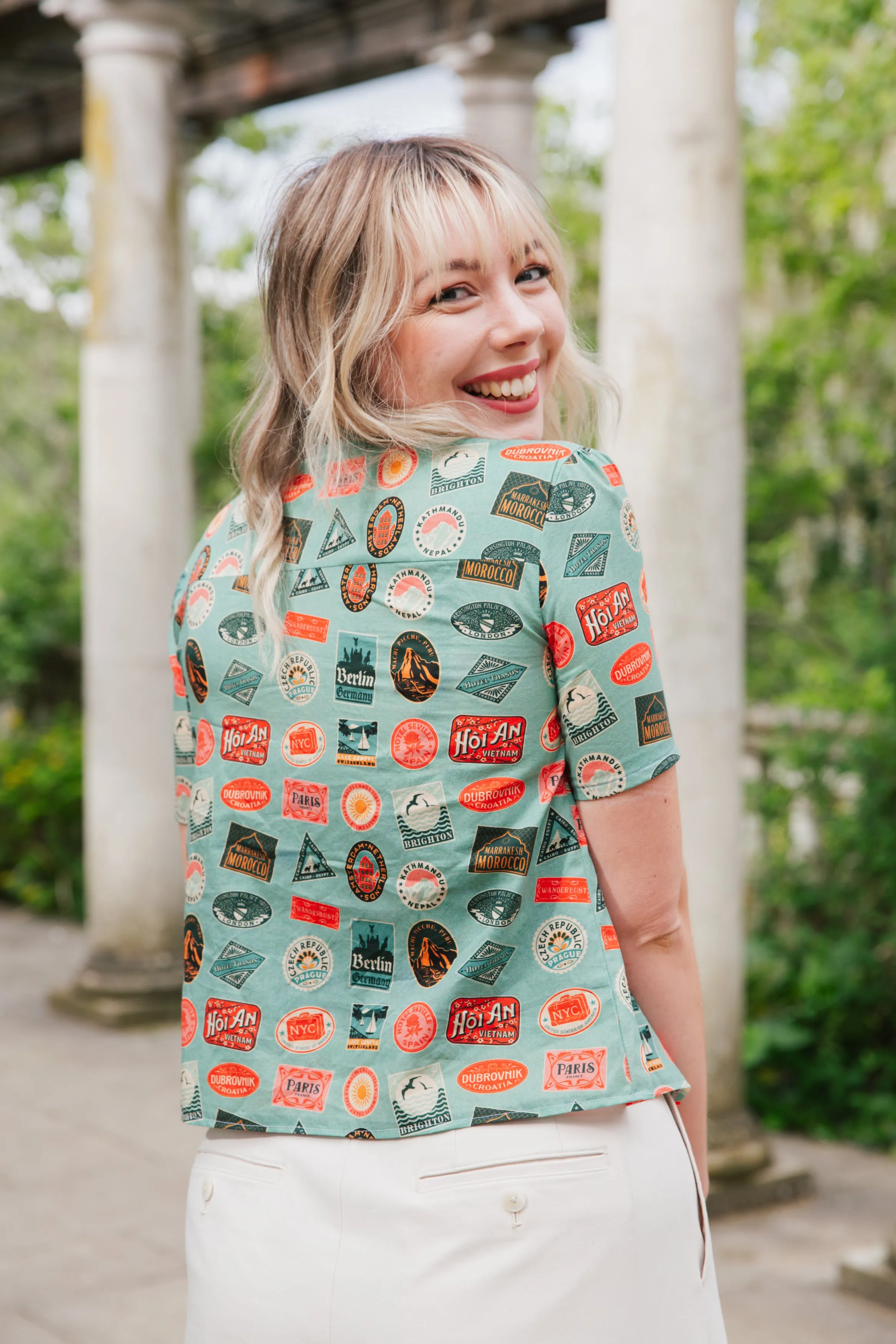 Cotton Lawn - Luggage Stamps - The Edit x Betty Woodhouse