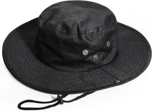 Cotton Sun Hat for Men and Women Wide Brim Foldable Sun Boonie Hunting Fishing Safari Bucket Hat(7 1/2 Size)