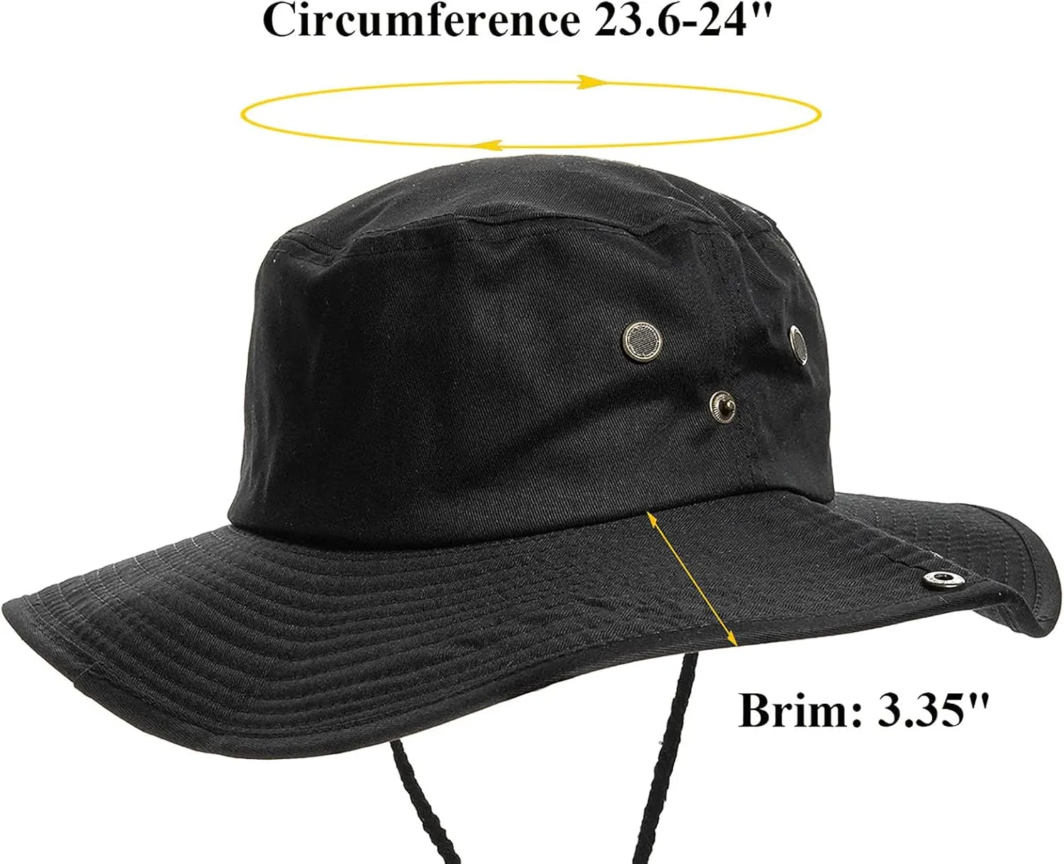 Cotton Sun Hat for Men and Women Wide Brim Foldable Sun Boonie Hunting Fishing Safari Bucket Hat(7 1/2 Size)
