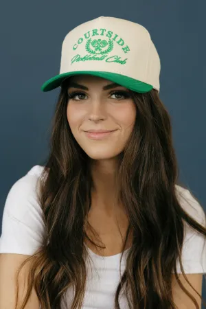 Courtside Pickleball Club Trucker Hat-Cream/Green
