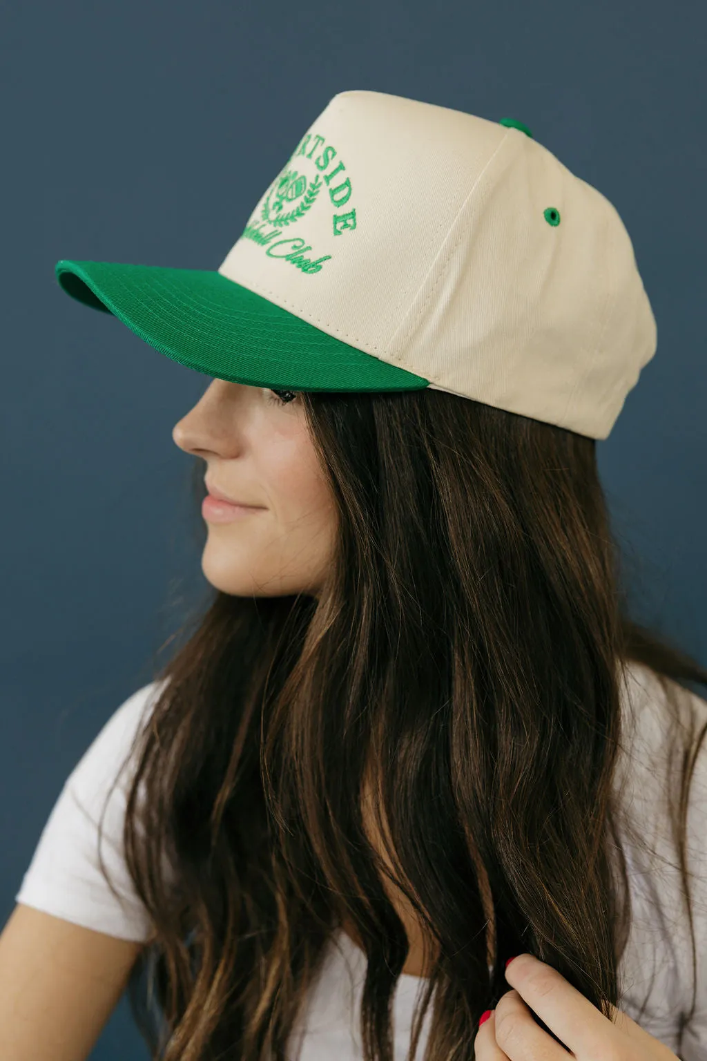 Courtside Pickleball Club Trucker Hat-Cream/Green