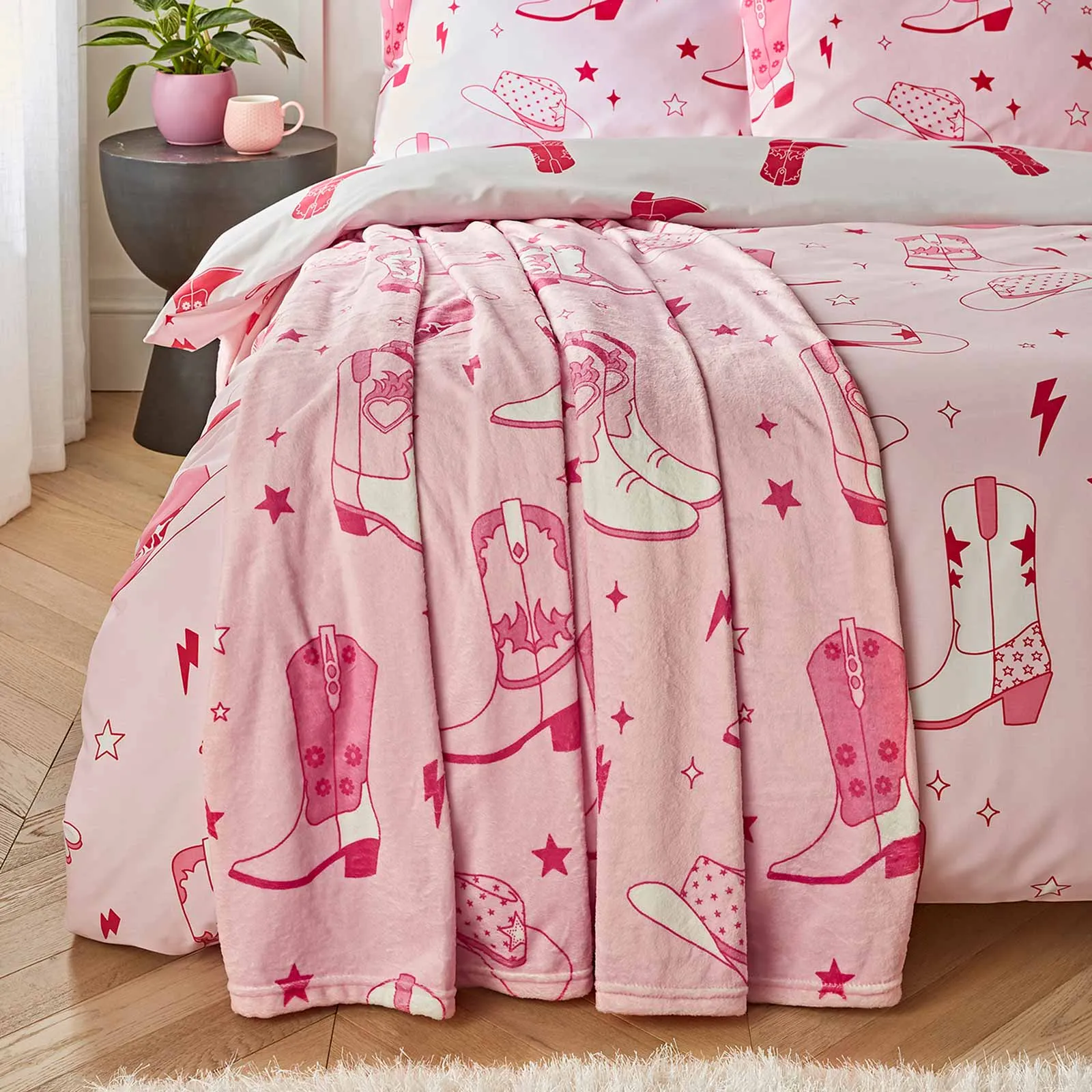 Cowgirl Boots Fleece Throw