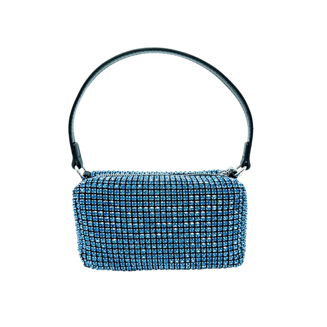 Crystal Blue Jewelled Handbag