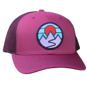 Curved Brim Trucker w/ Mountains