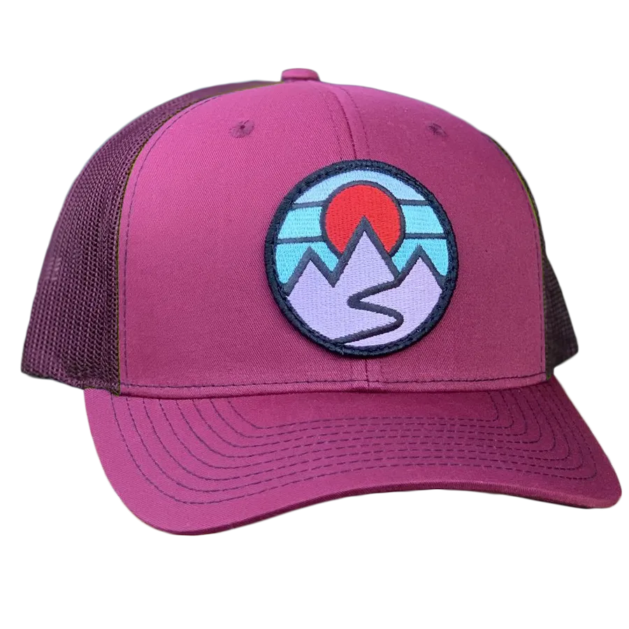 Curved Brim Trucker w/ Mountains