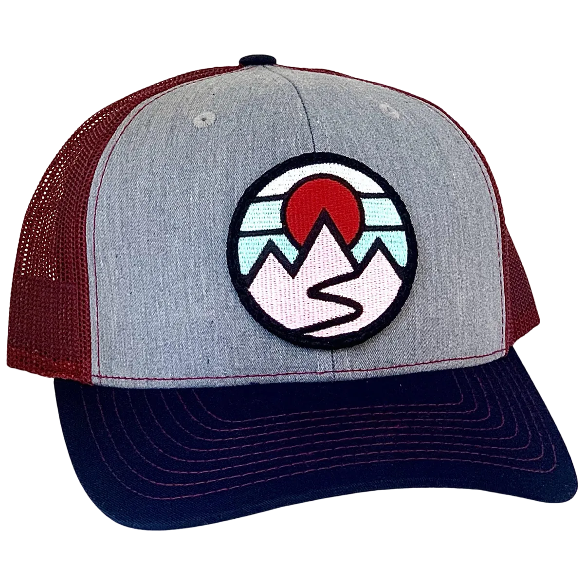 Curved Brim Trucker w/ Mountains