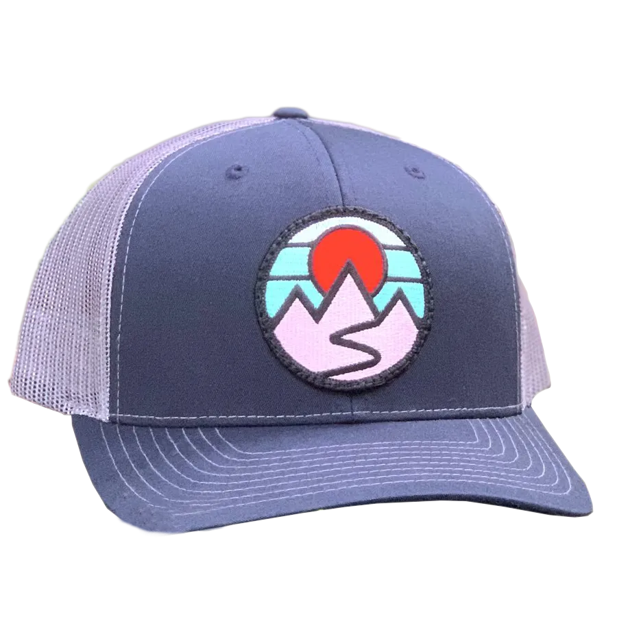 Curved Brim Trucker w/ Mountains