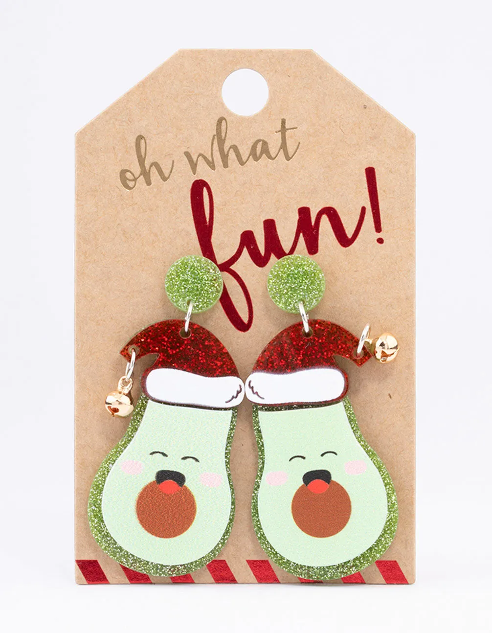 Cute Christmas Avocado Drop Earrings