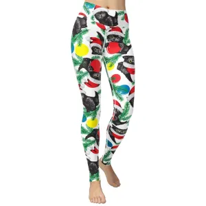 Cute Christmas Cat Yoga Leggings