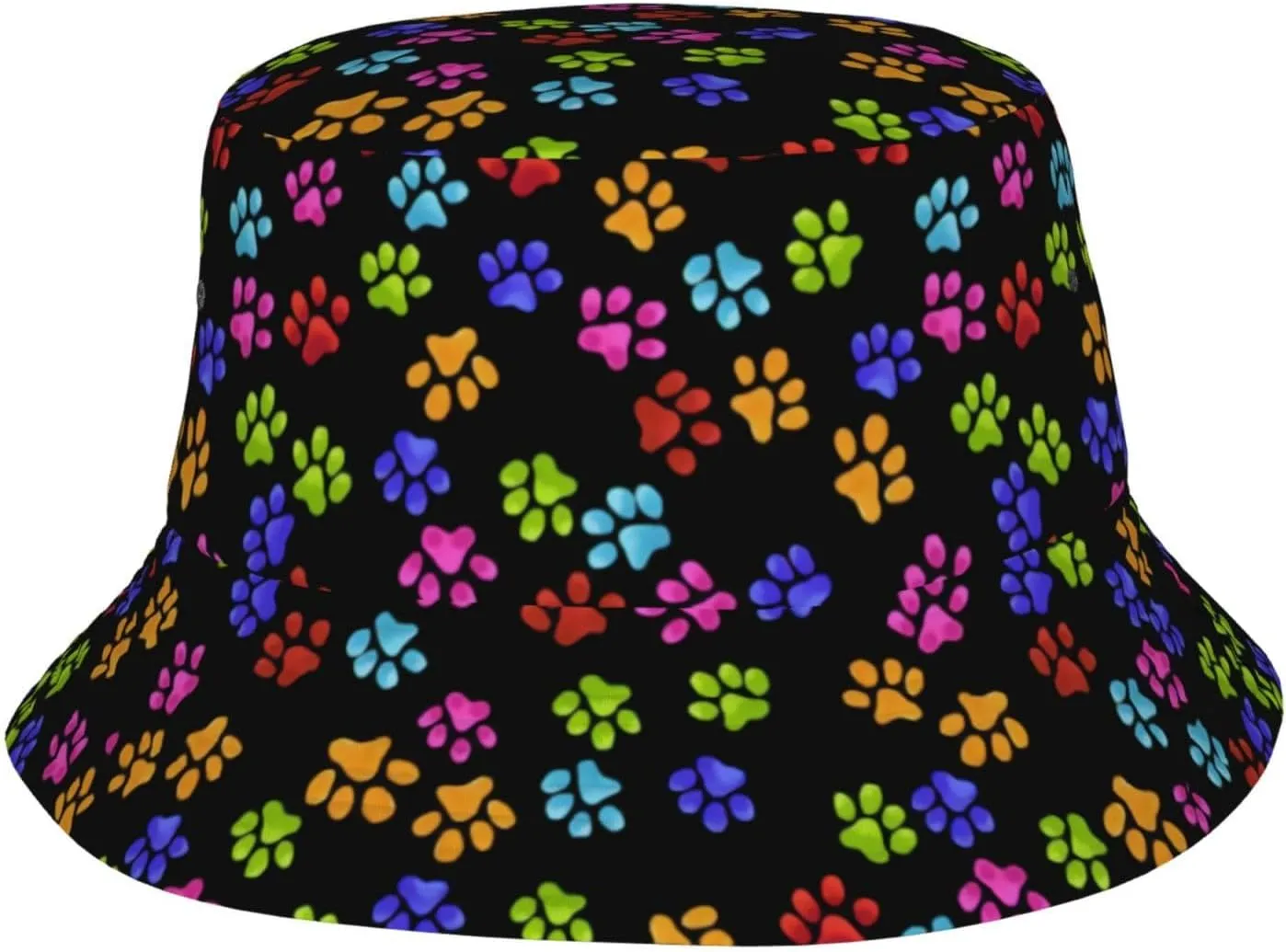 Cute Dog Paw Print Bucket Hat Beach Sun Hat for Women Men Summer Dog Paw Hats Sun Protection Fisherman Hat