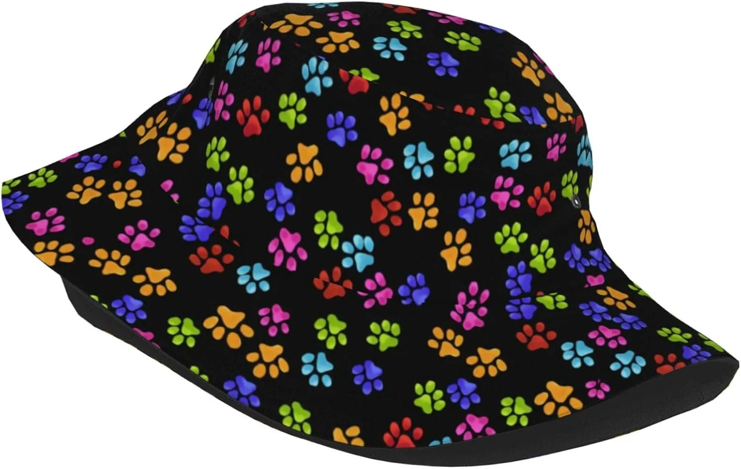 Cute Dog Paw Print Bucket Hat Beach Sun Hat for Women Men Summer Dog Paw Hats Sun Protection Fisherman Hat