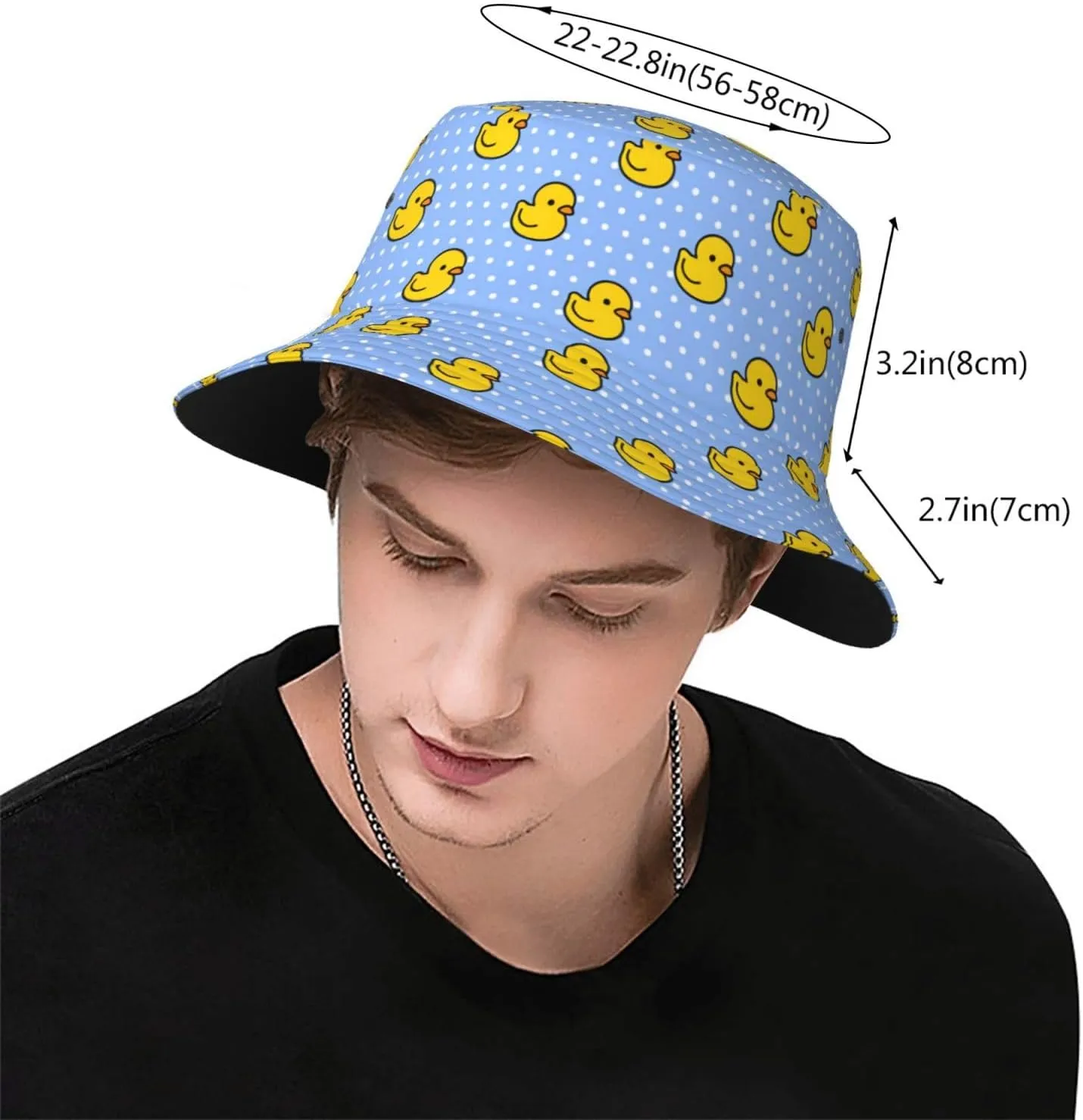 Cute Duck Print Sun Hats Fashion Bucket Hat for Men Women Summer Outdoor Travel Beach Boonie Cap