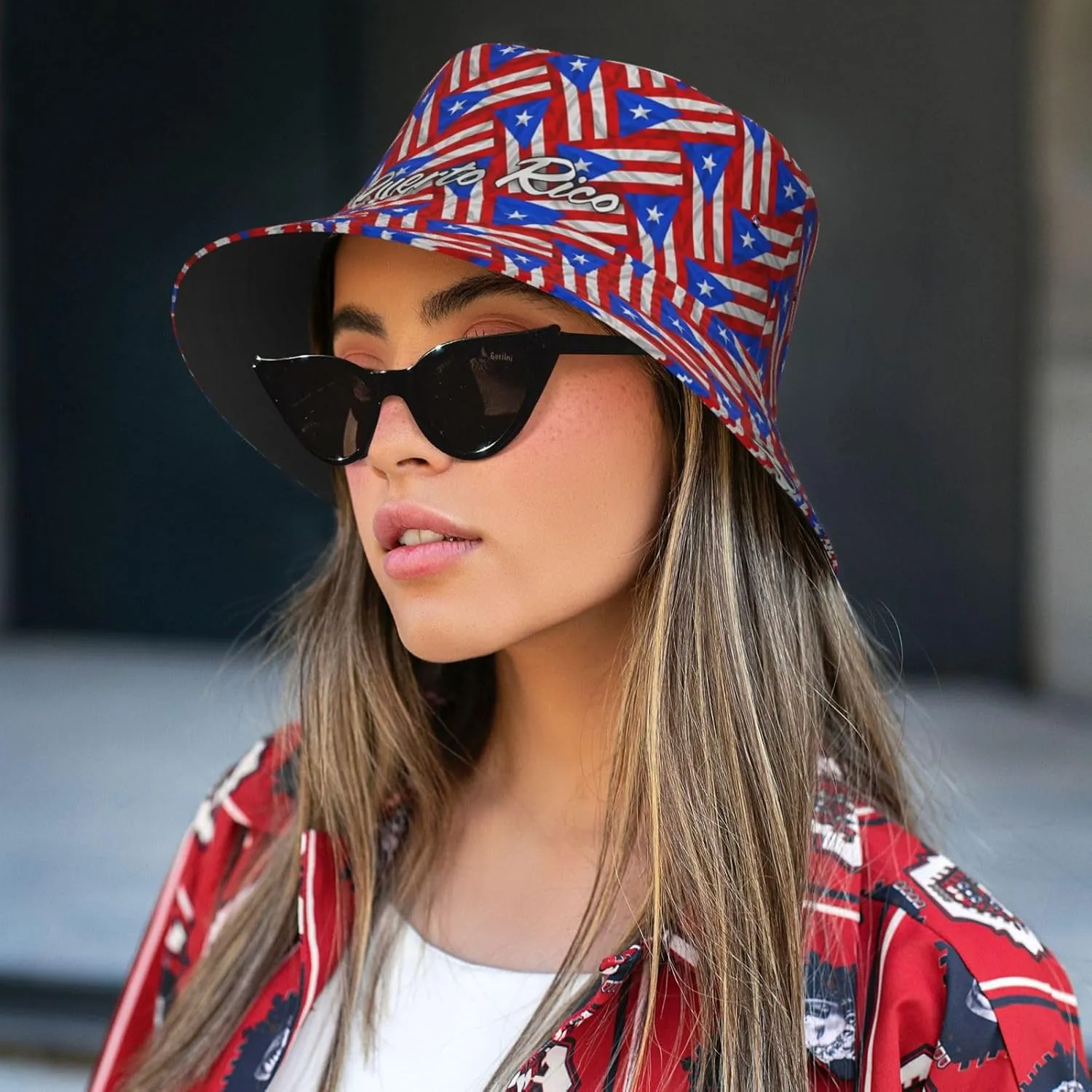 Cute Flag Bucket Hat Wide Brim Protection Sun Hat Fishing Hiking Travel Outdoor Flag Hats for Men Women